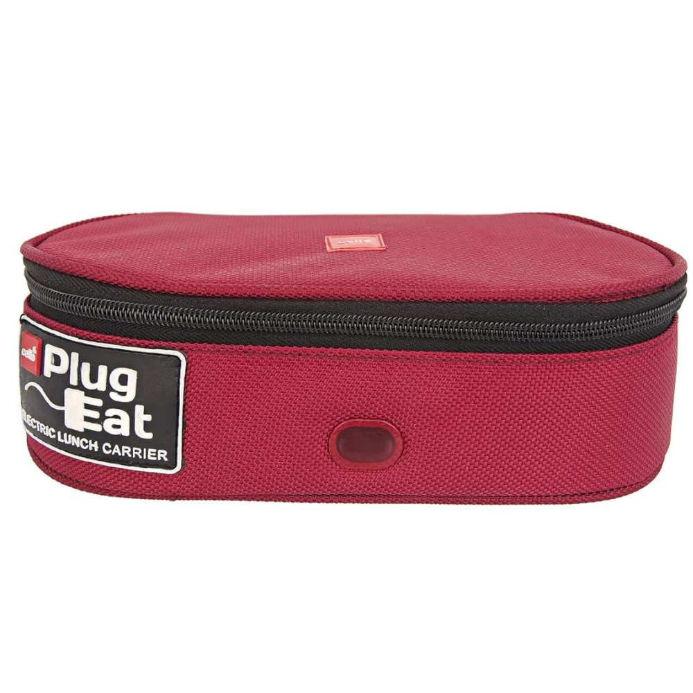 CELLO Proton Electric Stainless Steel Lunch Box, 2-Units, Maroon