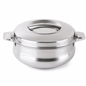 Cello Bella Double Walled Insulated Stainless Steel Casserole 5000ml, Silver | Food Grade, PU Insulated Easy Grip Handle | Keeps Roti, Soups, Rice Hot For Long Hours | Ideal For Kitchen & Gifting