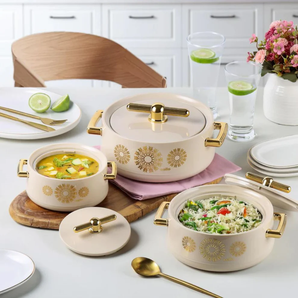 Cello Jewel Inner Stainless Steel Insulated Casserole Set 06