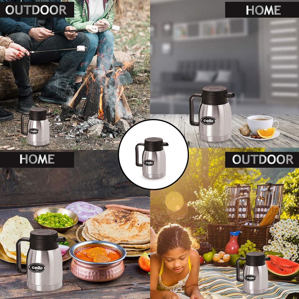 Cello Livia Stainless Steel Carafe, 1000ml, Silver 4