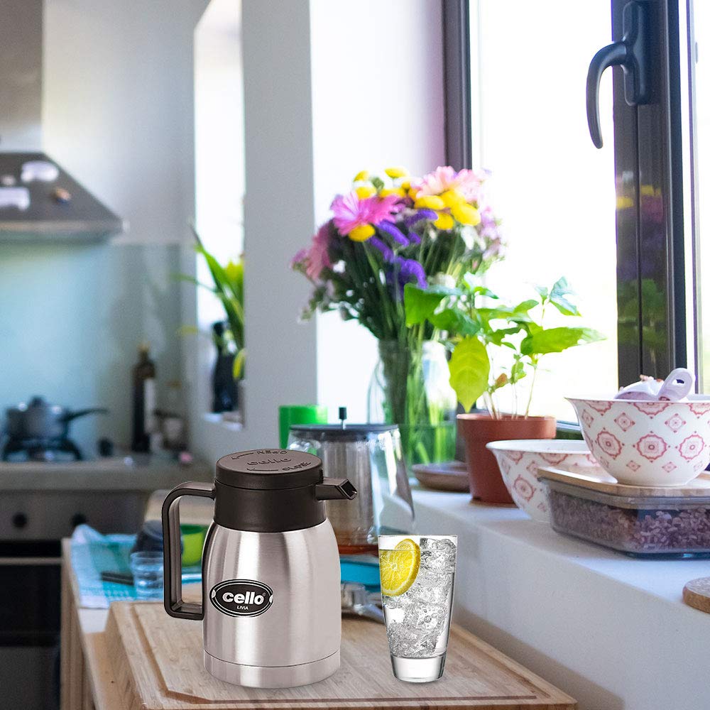 Cello Livia Stainless Steel Carafe, 1000ml, Silver 5