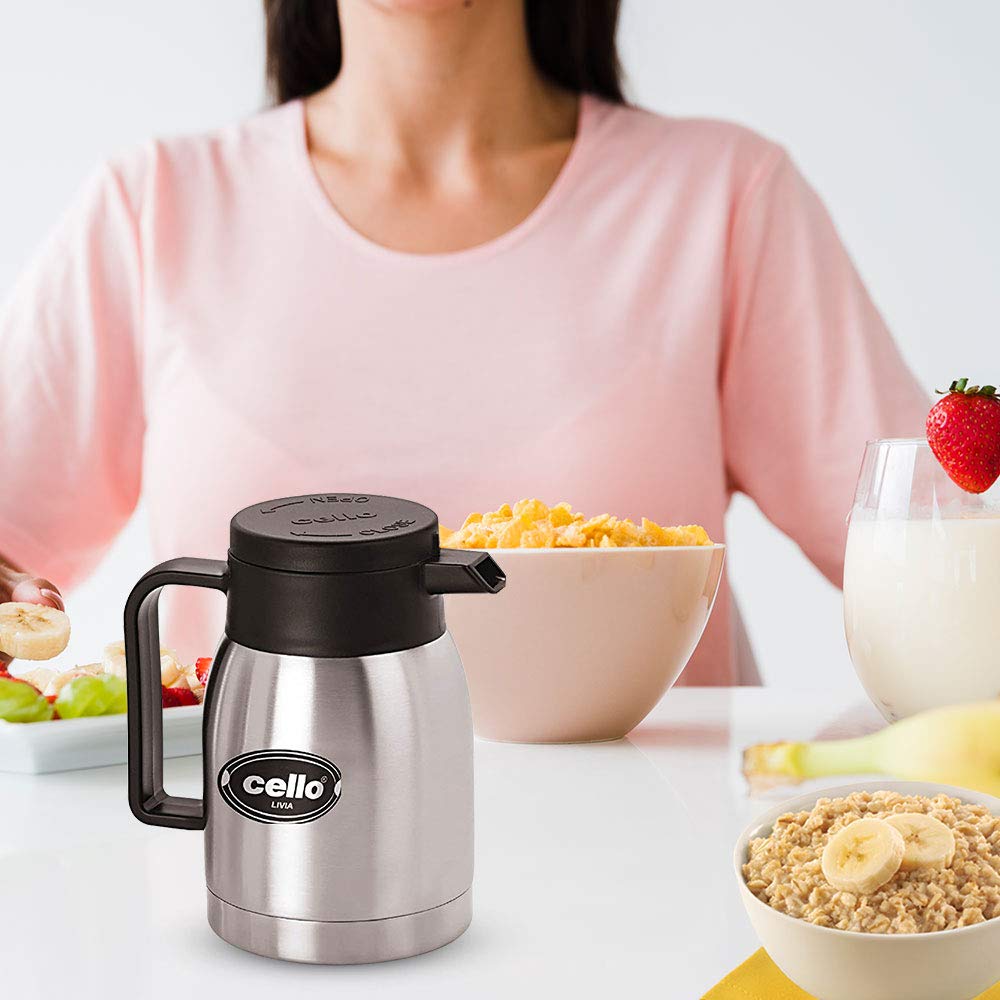 Cello Livia Stainless Steel Carafe, 1000ml, Silver 6