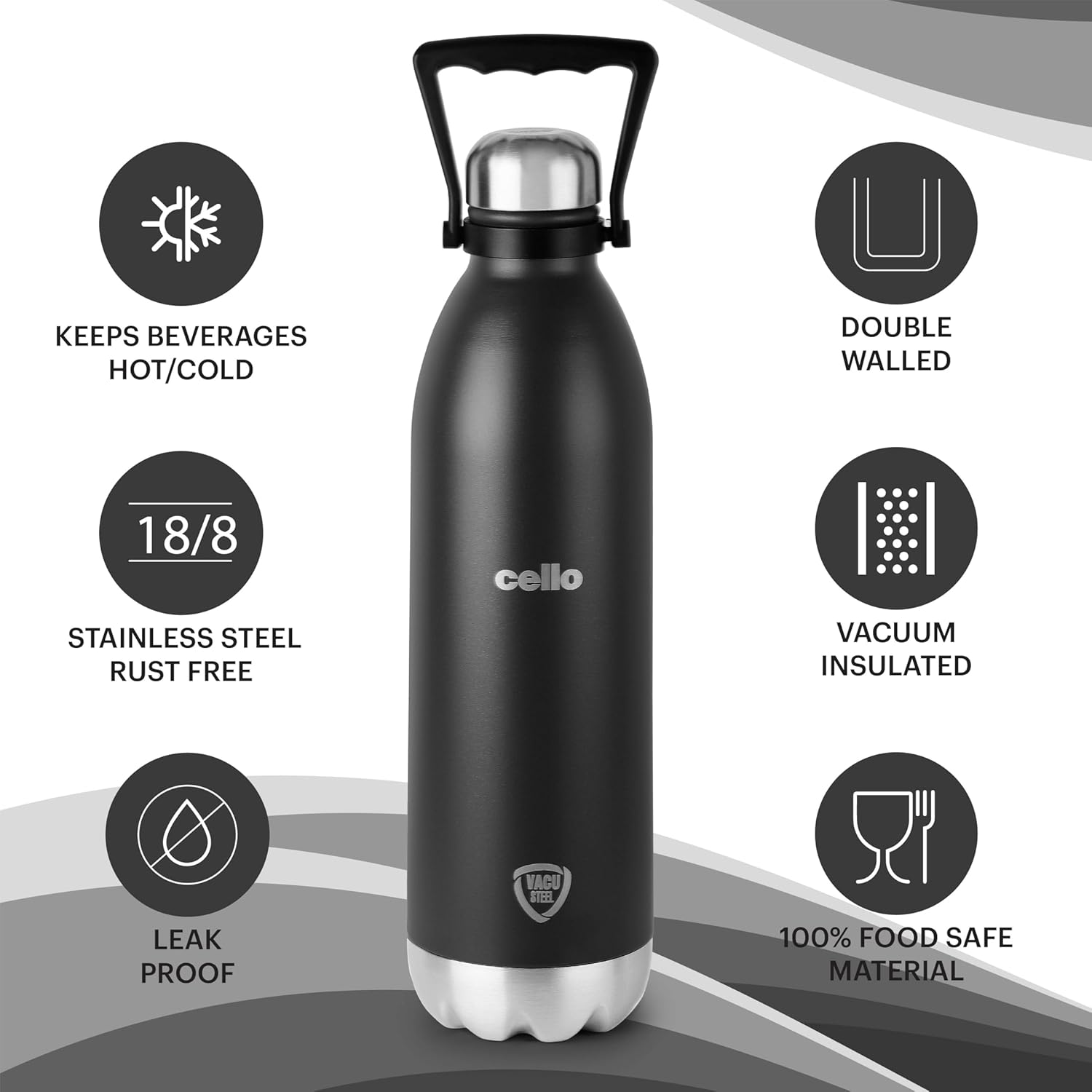 Cello Swift Thermosteel Water Bottle, 1800ml 2