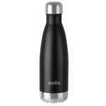 Cello Swift Thermosteel Water Bottle, 350ml, Black | 24 Hours Hot & Cold | Scratch Resistant (DTP Coating) | Rust & Leak Proof | Ideal for Office, Gym, Home, Kitchen, Hiking, Trekking, Travel Bottle