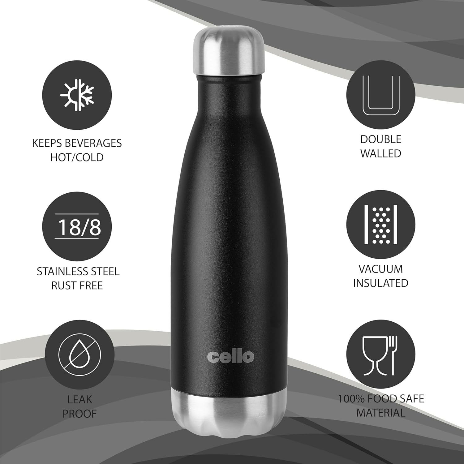 Cello Swift Thermosteel Water Bottle, 350ml, 2