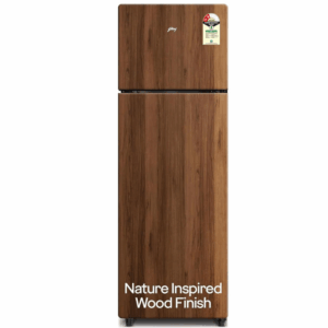 Godrej 244 L 2 Star Wood Finish, 30 Days Farm Freshness, Frost Free Inverter Double Door Refrigerator (RT EONVOGUE 280B RI WT WD, Walnut Wood)
