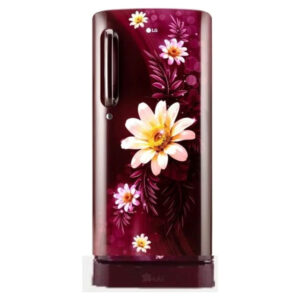 LG 224 L 4 Star Direct-Cool Smart Inverter Compressor Single-Door Refrigerator (GL-D241ASHD, Scarlet Charm, Base stand with Drawer)