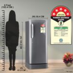 LG 224 L, 5 Star, Smart Inverter Compressor, Direct Cool Single Door Refrigerator (GL-D241APZU, Shiny Steel, Base stand with Drawer & Moist ‘N’ Fresh for Longer Freshness)