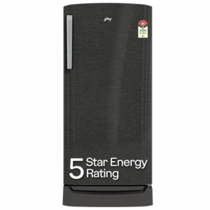 Godrej 207 L 5 Star | Turbo Cooling Technology | Base Drawer | Toughened Glass Shelves | Inverter | Direct Cool | Single Door Refrigerator (2025 Model | RD EMARVEL 230E TDI FS ST | Fossil Steel)