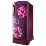 Samsung 183 L, 3 Star, Digital Inverter, Direct-Cool Single Door Refrigerator (RR20C1823CR/HL, Red, Camellia Purple, Base Stand Drawer)