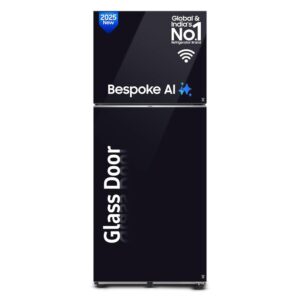 Samsung 396 L, 2 Star, Convertible 5-in-1, Digital Inverter, Frost Free Double Door, WiFi Enabled Bespoke AI Refrigerator (RT41DB6A4B22HL, Clean Black)