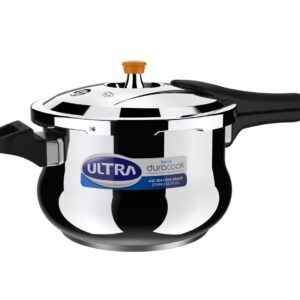 Ultra Duracook Handi Pressure Cooker 6.5 Litre | AISI 304 Food Grade Stainless Steel Cooker | 10 Years Warranty | Injection Moulded Handles | Induction Compatible | Keeps Food Warm for up to 2 Hours