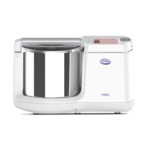Ultra Mini 1.25 Litre Table Top Wet Grinder - White | Timer | Fast Grinding Conical Stones, 85W Power & 5 Years Warranty | AISI 304 Food-Grade SS Multi Utility Cylindrical Drum, Compact Design for Kitchen 110V