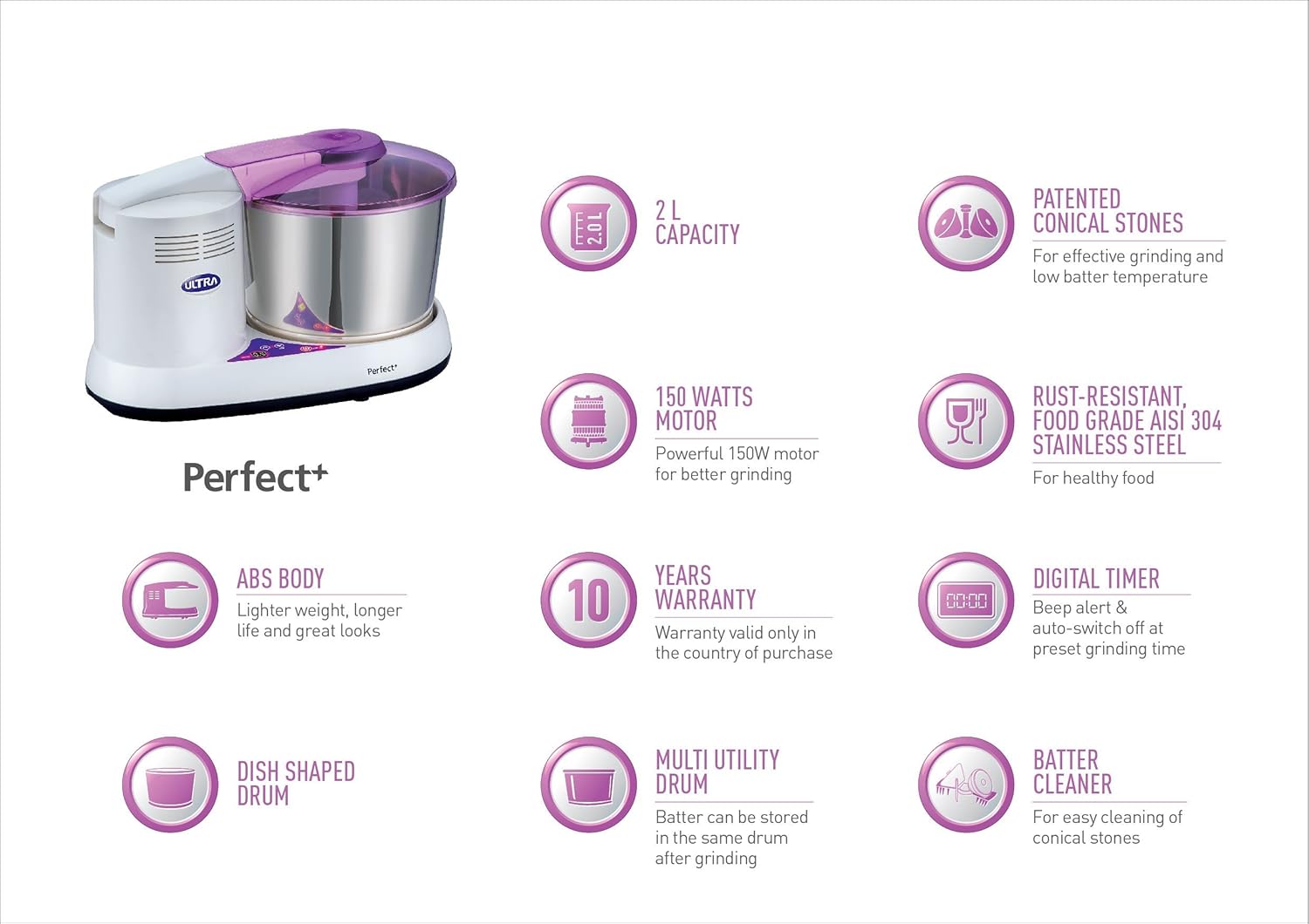 ULTRA GRINDER PERFECT+ TIMER 2LIT-7