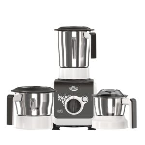 ULTRA Stealth neo MixerGrinder,750W,AISI304 Food Grade SS Jars &Blades,Serrated Stainless Steel Blades,Lesser noise,ABS Body,3Jars Small (0.5L),Medium (0.8L), Large(1.5L), 5Year Motor Warranty Grey