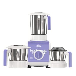 ULTRA Stealth neo MixerGrinder,750W,AISI304 Food Grade SS Jars &Blades,Serrated Stainless Steel Blades,Lesser noise,ABS Body,3Jars Small (0.5L),Medium (0.8L), Large(1.5L), 5Year Motor Warranty Purple