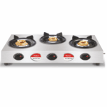 VIDIEM VECTOR NERO STAINLESS STEEL 3 BURNER GAS STOVE