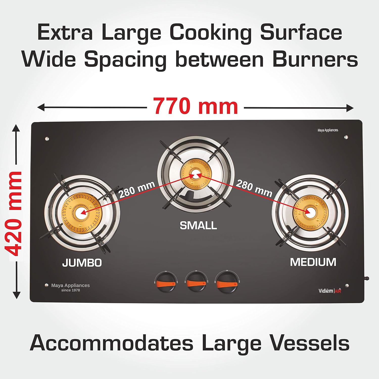 Vidiem AIR Plus 3 Burner Gas Stove 2