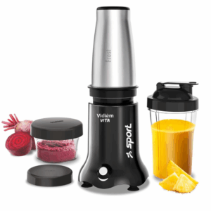 Vidiem VITA Sport 500 W Personal Blender/Mixer/Grinder/Smoothie Maker | 22000 RPM Aria CoolTec Motor | 3 Jars (600 ml SS Flask, 500 ml + 200 ml jar) For Gym/Travel/Kitchen Needs | 3 Year Warranty