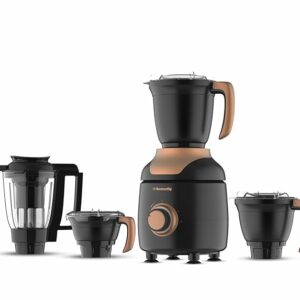 Butterfly ZieraBlack 1000 Watt Mixer Grinder | 4 Jars | Uniform Grinding - Tornado Blade & Lid | Smudge Free Jars | Long Lasting Tempered & SS Annealed Jars | Torx23 Motor| 5 Years Warranty
