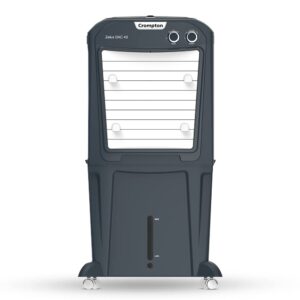 Crompton Zelus DAC Desert Air Cooler- 43L, with Everlast Pump, 4-Way Air Deflection and Honeycomb Pads, Grey