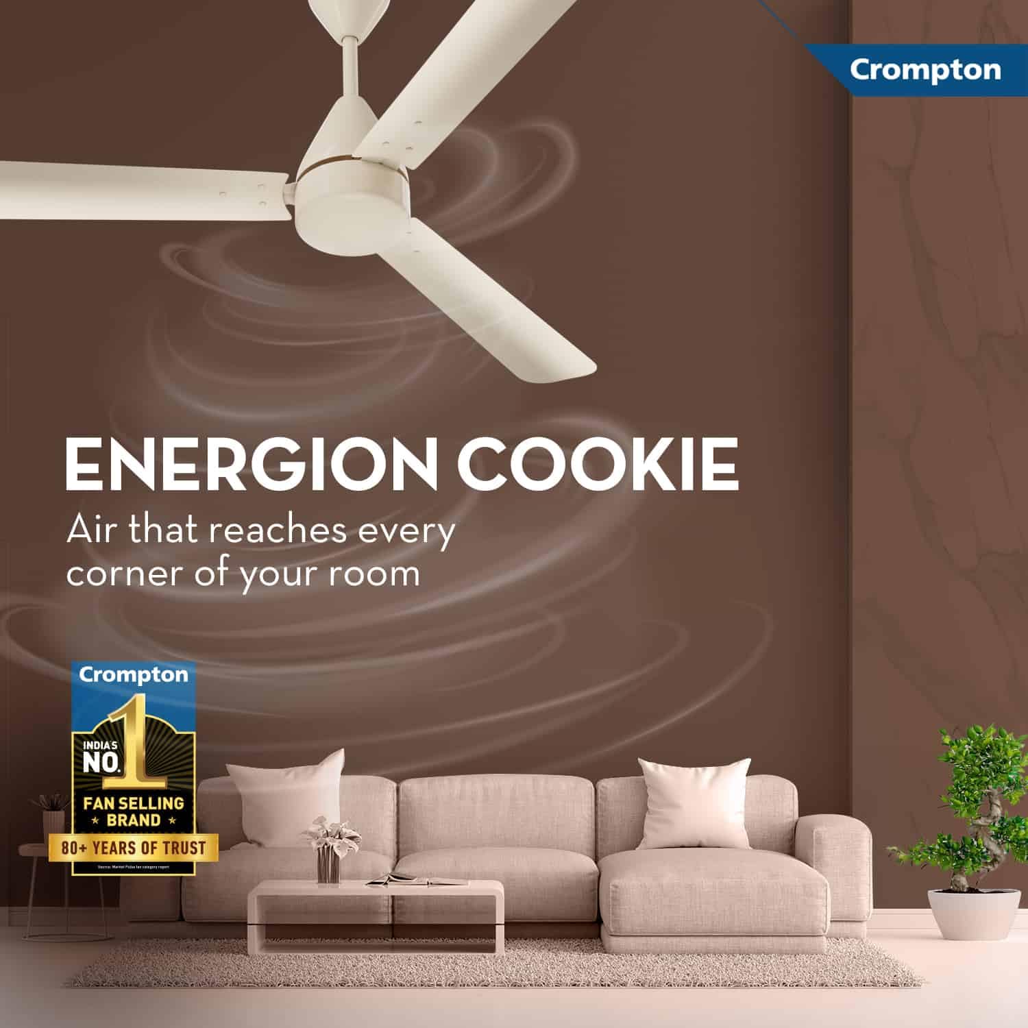 CG FAN ENERGION COOKIE 35W 1200MM BROWN RMT 5S-113