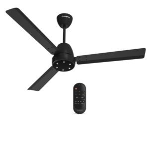 Crompton Energion Niteo 1200 mm BLDC Ceiling Fan | RMT | Warm Ambient LED Indicators | Remote Control | BEE 5 Star Energy Rating | Superior Air Delivery | 4 Year Manufacturer Warranty | Matte Black
