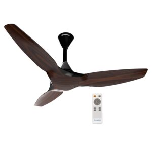 Crompton SilentPro Enso 1200mm ActivBLDC Remote-controlled Ceiling Fan | 2X Silent | iF Design Award 2021 | 5 Years Warranty (Chestnut Wood)