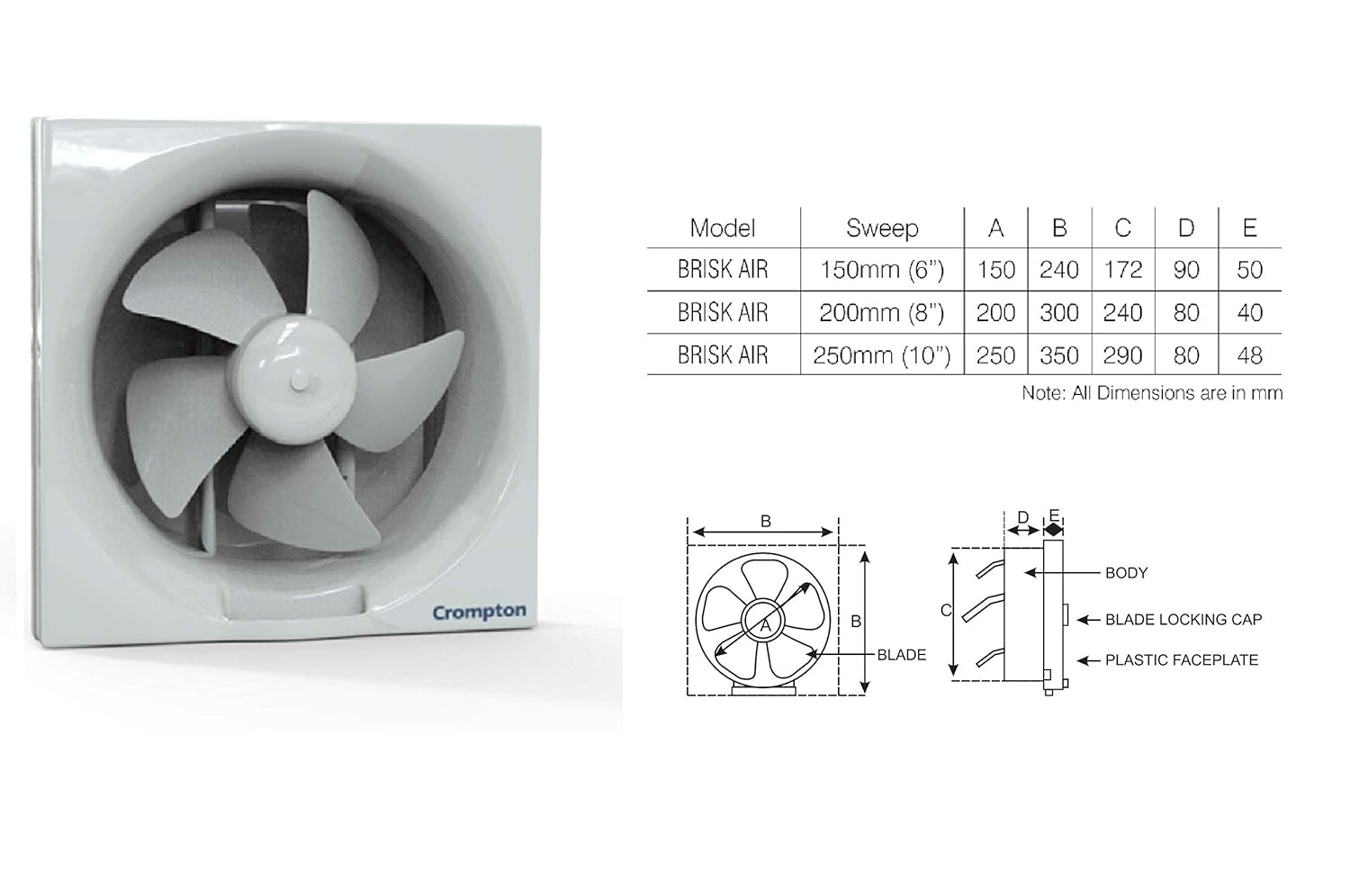 CG VENTILATING FAN BRISK AIR 250MM4