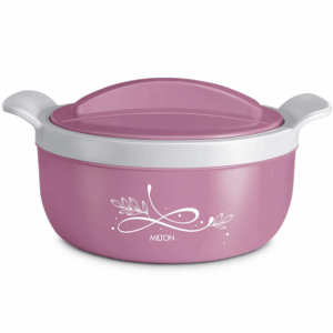 MILTON Crave 1500 Inner Stainless Steel Serving Casserole with Lid, PU Insulated Kitchen Hot Pot, Keeps Food hot & Fresh for Roti, Biryani, 1380 ml, Pink