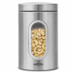 MILTON Steel Clear 200 Round Storage Jar, 160 ml, Steel Plain