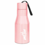 MILTON Super 500 Stainless Steel Water Bottle, 475 ml, Light Pink | Single walled | Leak Proof | Easy Grip | Easy to Carry | Gym Bottle | Home | Kitchen | Hiking | Treking Bottle | Travel Bottle