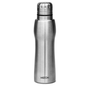 MILTON Verve 600 Thermosteel 24 Hours Hot and Cold Water Bottle, 600 ml, Silver