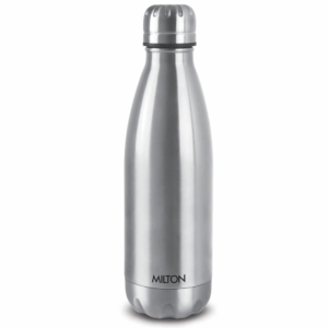 Milton Duo DLX 350 Thermosteel Water Bottle 350 ml, 24 Hr Hot and Cold I Leak Proof Lid, ISI Certified I Vacuum Insulated I for Office, Gym, School I Silver