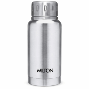 Milton Elfin 160 Thermosteel Water Bottle 160 ml, 24 Hr Hot and Cold I Leak Proof Lid, ISI Certified I Vacuum Insulated I for Office, Gym, School I Silver