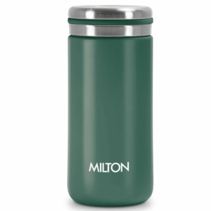 Milton Shiny 200 Thermosteel Water Bottle 200 ml, 24 Hr Hot and Cold I Leak Proof Lid, ISI Certified I Vacuum Insulated I for Office, Gym, School I Green