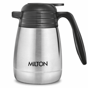 Milton Thermosteel Carafe 24 Hours Hot and Cold, 1000 ml, Silver | Rust Proof | Double Walled | Easy to Carry | Food Grade | Tea | Coffee | Juice