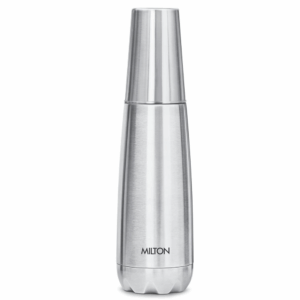 Milton Vertex Steel 1000 Thermosteel Hot or Cold Water Bottle with Stainless Steel Tumbler, 1 Litre, Silver