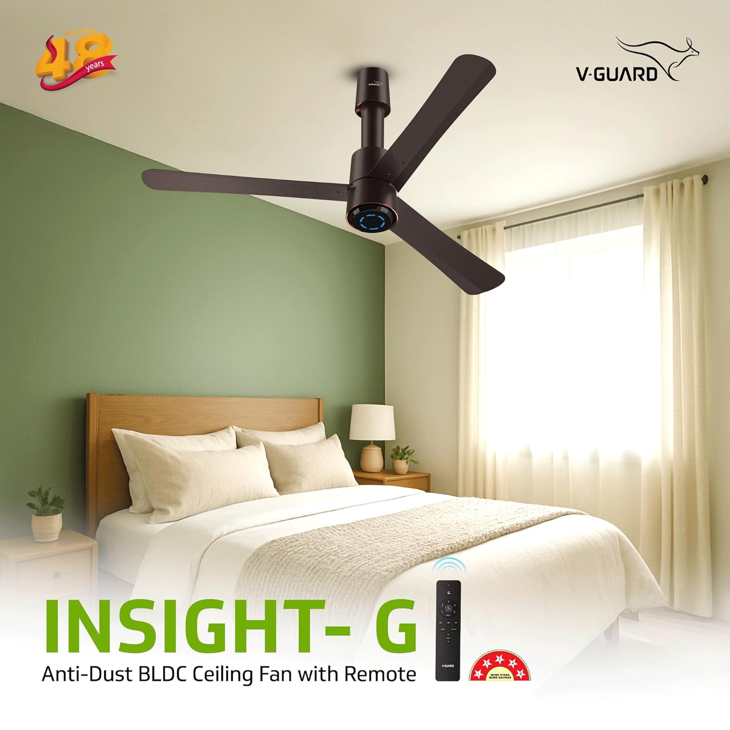 V-GUARD FAN INSIGH-G ELEGANCE BROWN MATTE 1200MM 1