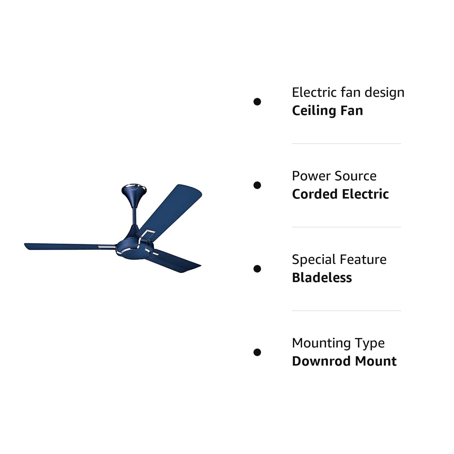 V-Guard GLADO PRIME VX 1 Star 1200 mm Energy Saving 3 Blade Ceiling Fan (RIBAND BLUE MATTE) 1