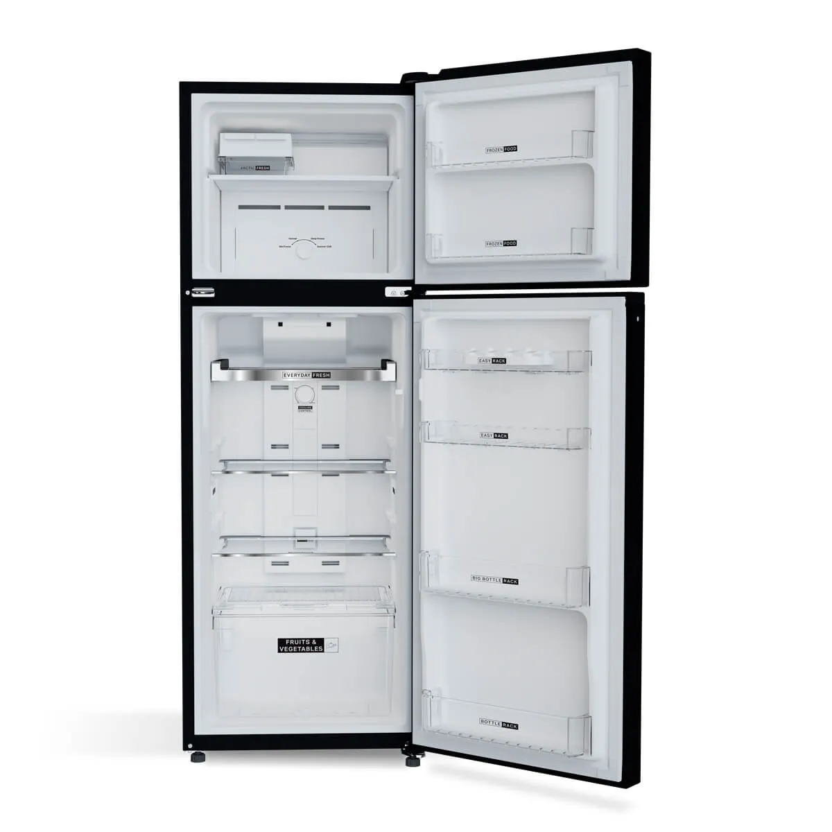 Whirlpool 235 L Frost Free Double Door 2 Star Refrigerator with Glass Door (Crystal Black, NEO 278GD PRM CRYSTAL BLACK 1