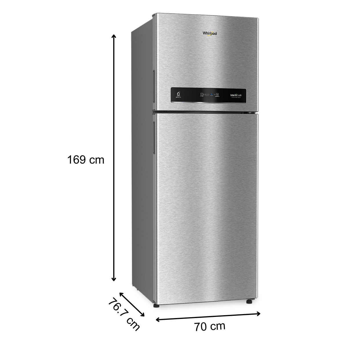 Whirlpool 411 Litre 2 Star Convertible Frost Free Double Door Refrigerator, Alpha Steel 2