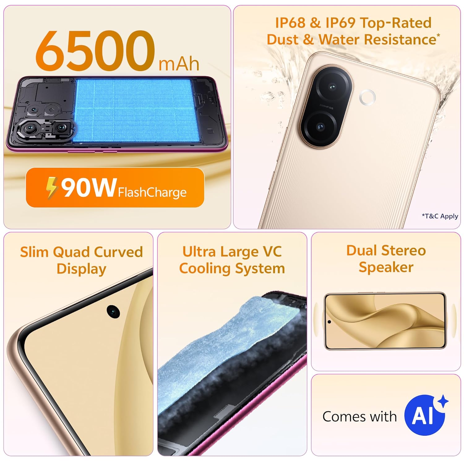 vivo V60e 5G (Noble Gold, 8GB RAM, 256GB Storage) 7