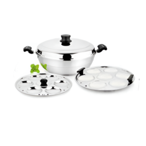 STEELCRAFT SB MULTI KADAI WITH 2 IDLI PLATE 4PCS BIG (MKSB-7092)