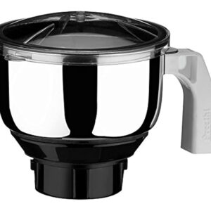 Preethi MGA-509 1L Jar (Steel/Transparent) | Stainless Steel, Transparent Dome | Easy to Clean, BPA-Free