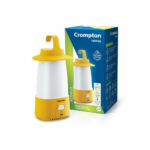 Crompton Portomax Emergency Lantern, 6W, Yellow and White, 3 Lighting Modes, Type C Charging, 13 Hours Battery Life