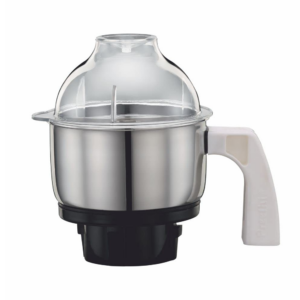 Preethi Genie Jar 0.5-L Jar (Steel and Transparent) | Stainless Steel & Glass | Built-in Grinder | Brushed Finish (MGA-504 )