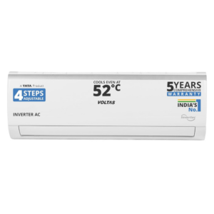 Voltas 243V Vectra Elite 2 ton 3 star inverter Split AC|4-IN-1 Adjustable mode|Energy Efficient|High ambient Cooling-cools even at 52°C|Anti dust filter with Anti-microbial coating|Copper Coil| White