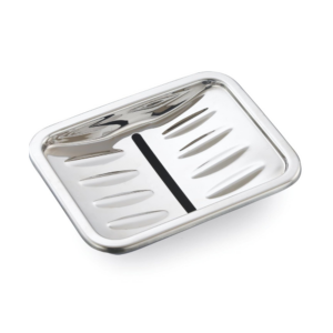 JVL Ultra Stainless Steel Ultra Soap Dish - Quick Drain Design to Keep Soap Dry, Premium Mirror Finish