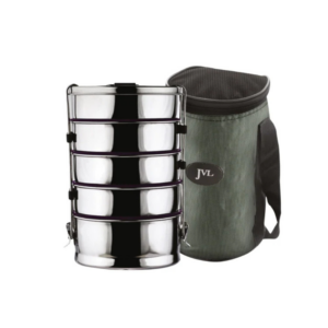 JVL Round Leakproof Tiffin Carrier (Pentamerous)